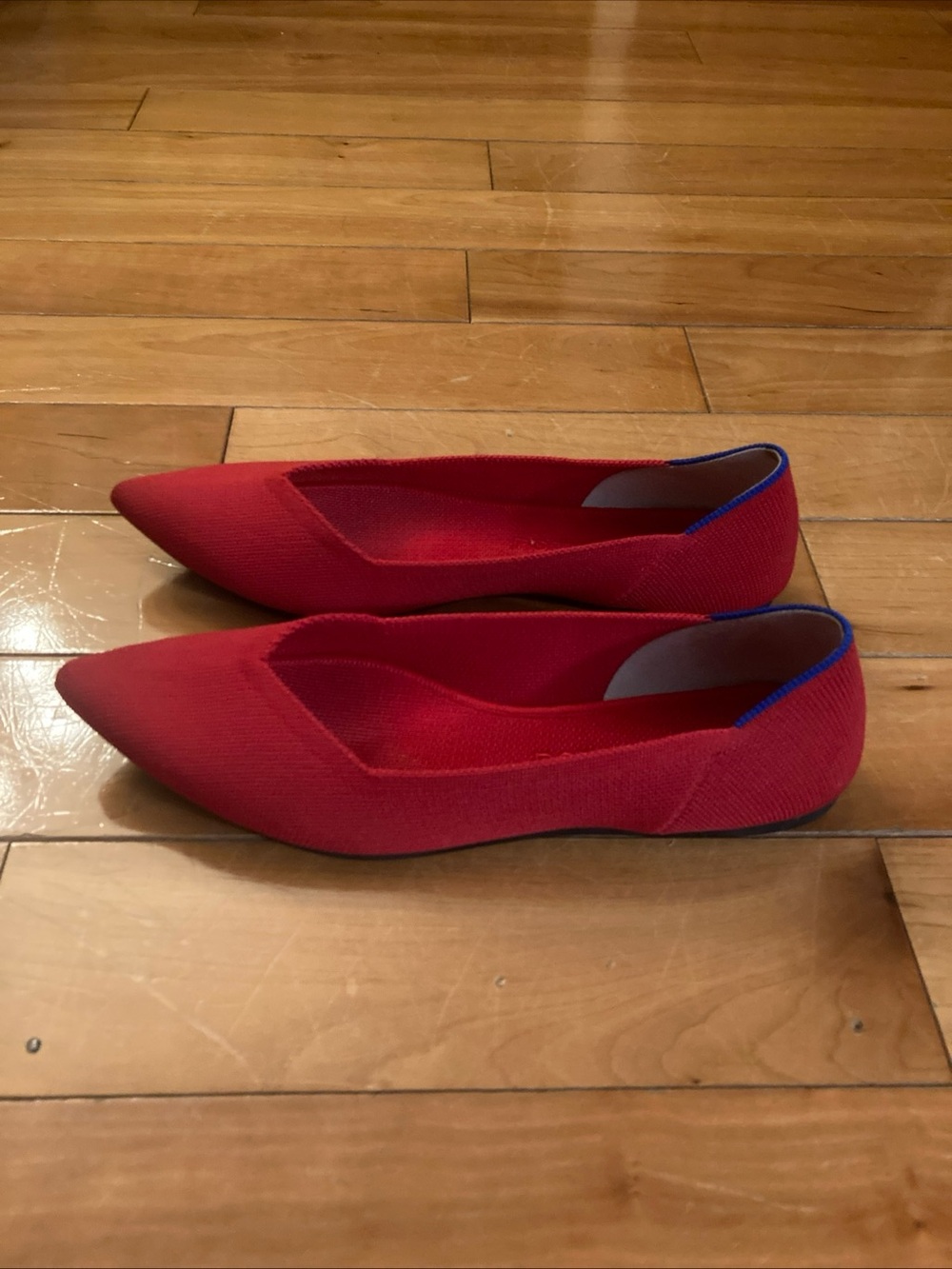 Rothy's Red Pointed-Toe Knit Flats women’s size 9